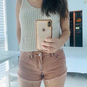 Low Rise Denim Shorts